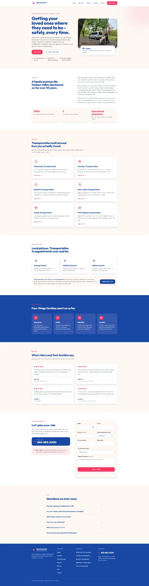 Masa Ambulette website preview