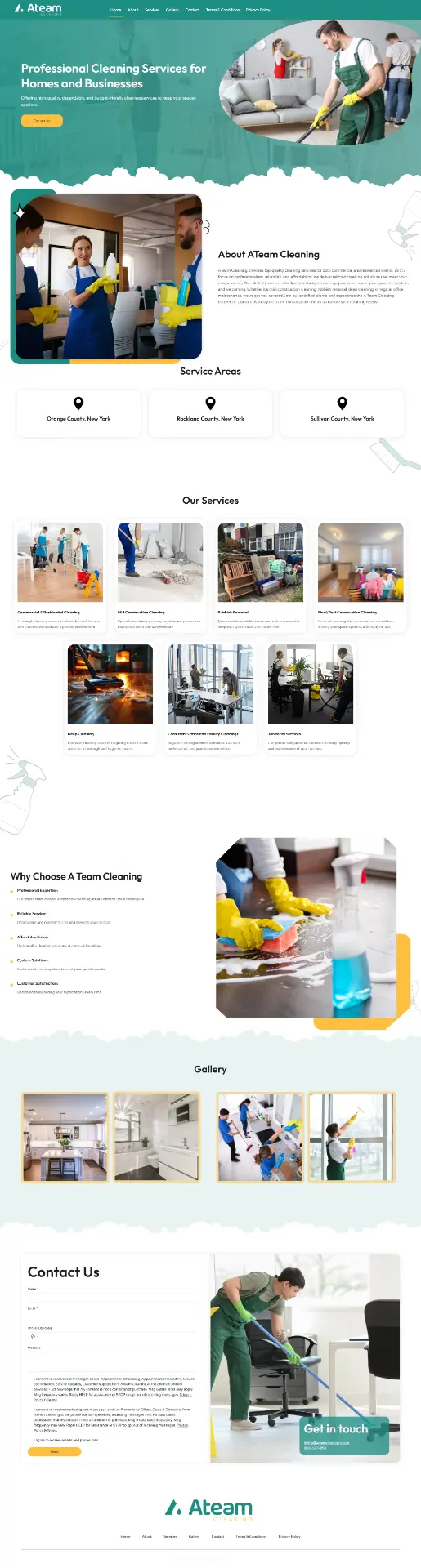 ATeam Cleaning website preview
